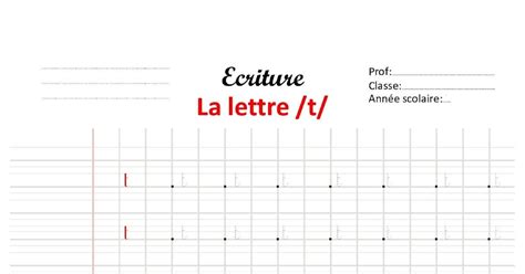 Ecriture La Lettre T PDF