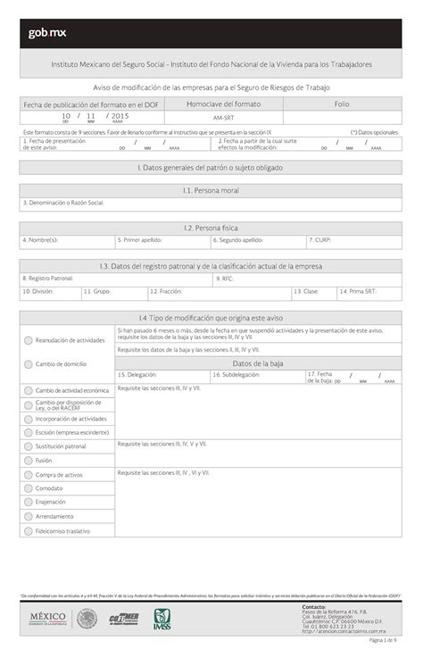 Am Srt Imss Cambio De Actividad Econ Mica Reanudaci N De