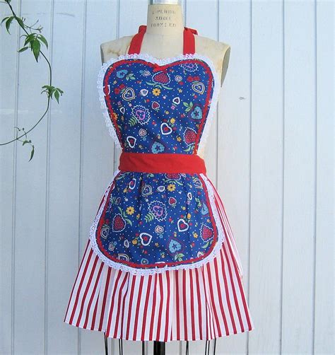 Vintage Apron Retroapronretrowomensapron4thofjulyapron4thof