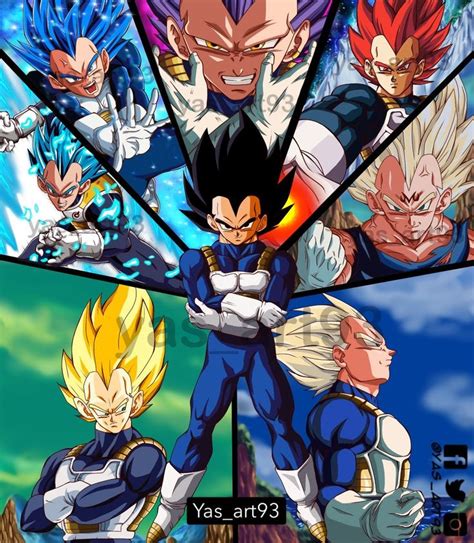 Vegeta Transformaciones Transformations Personajes De Dragon Ball Ilustración De Dragón