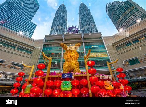 Kuala Lumpur Malaisie Janvier Sculptures D Adorable Lapin Dor