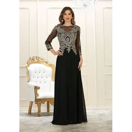 May Queen Mq Womens Sleeve Mother Of The Bride Evening Gown