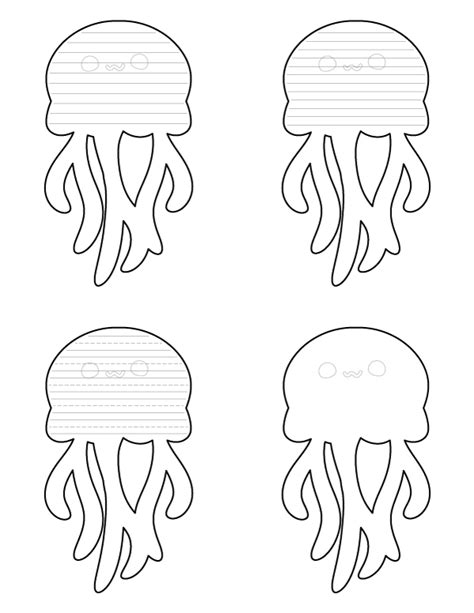 Free Printable Cute Jellyfish Shaped Writing Templates Worksheets Library