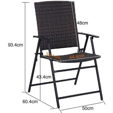 Phivilla Packs Garden Chair Rattan Chair Folding Chair Lightweight