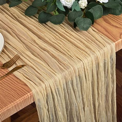 Amazon 6 Pack Beige Cheesecloth Table Runner 13Ft Boho Gauze Table