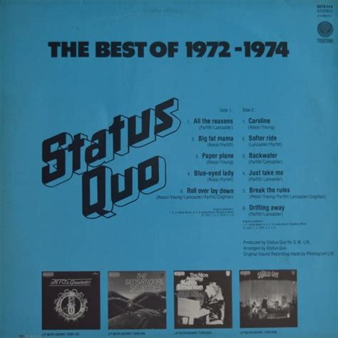 Status Quo Uk Albums Discography The Best Of 1972 1974