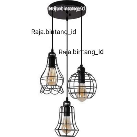 Jual Lampu Hias Gantung Minimalis Set Kap Diamond Cafe Plafon Estetik