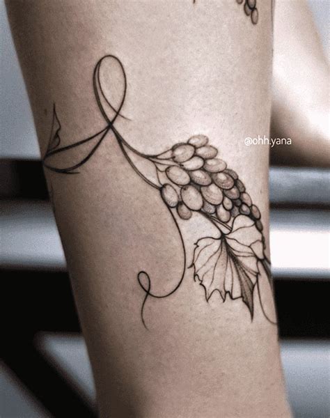 Grapes Tattoo Design Ideas Images | Vine tattoos, Simple arm tattoos ...