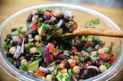 Mediterranean Black Bean And Garbanzo Bean Salad Recipe Bean Salad