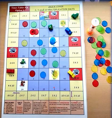 Times Tables Board Games Set Of 6 Dice Counters Game Pieces Video Below Ebay