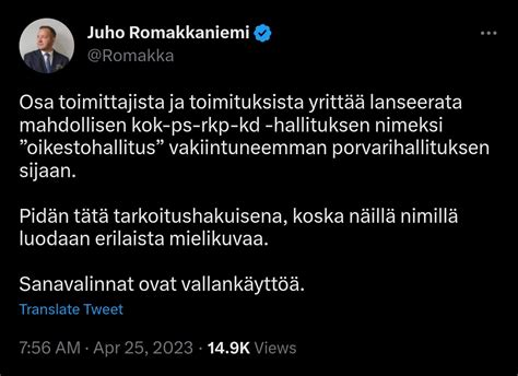 Kasvismafioso On Twitter Marinin Hallitusta Sanottiin