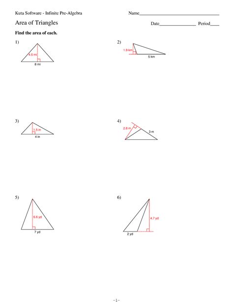 Area Of Triangles Kuta With Key ©q S 26001 C 2 V Gk 8 Umt 7 At Asaogfptewqa 0 Rke 7 7 Lwluch