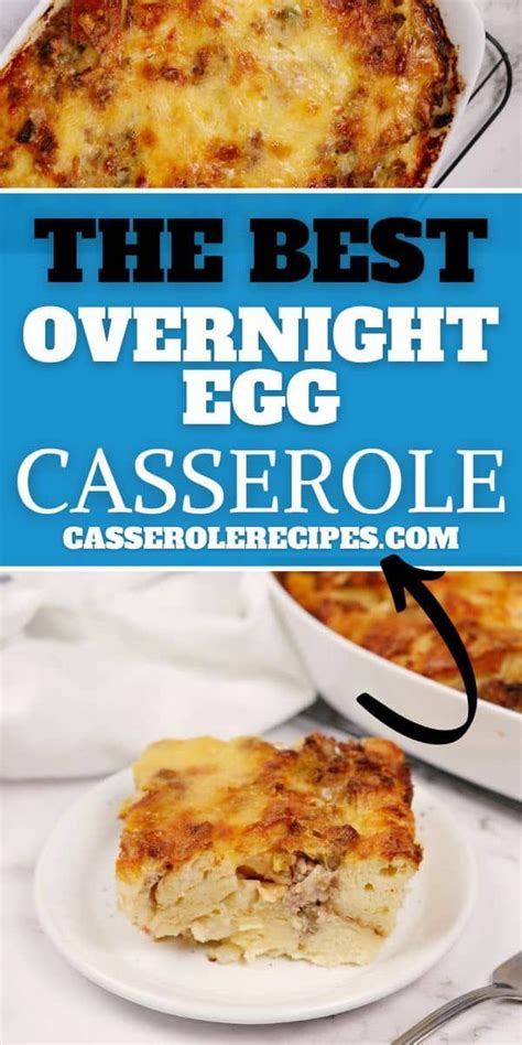 Overnight Egg Casserole Recipe Breakfast Recipes Casserole Easy