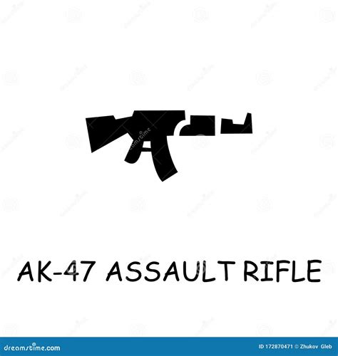 Ak 47 Assault Rifle Flat Vector Icon Stock Illustration Illustration Of Carbine Arms 172870471