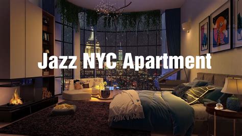 New York Rainy Night In Luxury Apartment With Smooth Piano Jazz Music