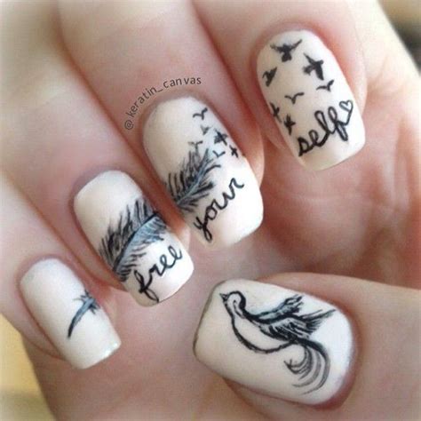 Creative Feather Nail Art Designs - Hative