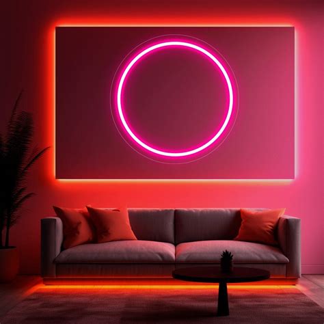 Circle Neon Sign Wall Decor Aesthetic Neon Sign Custom Led Neon Sign