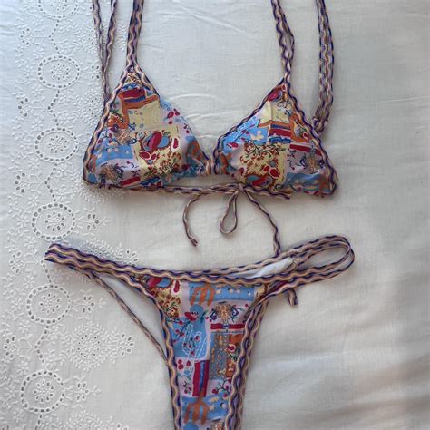 Triangle Bikini Set Size Medium Only Worn A Couple Depop