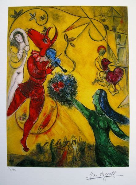 Marc Chagall Limited Edition Facsimile Signed Small Giclee Dance And