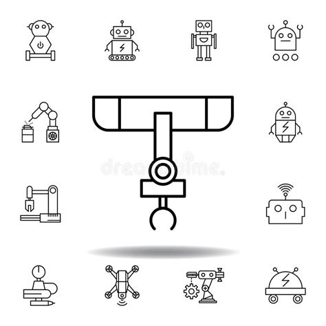 Icono Del Esquema Del Robot Industrial De La Rob Tica Fije De Iconos