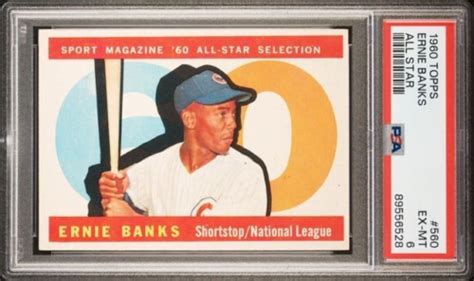 Topps Ernie Banks As Baseball Card Psa Graded Ex Mt In