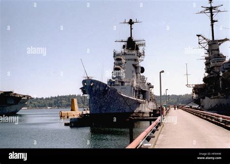 Naval Shipyard A Port Bow View Of The Guided Cruiser Uss Chicago Cg