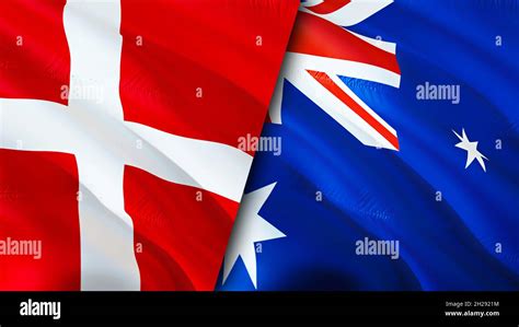 Denmark and Australia flags. 3D Waving flag design. Australia Denmark flag, picture, wallpaper ...