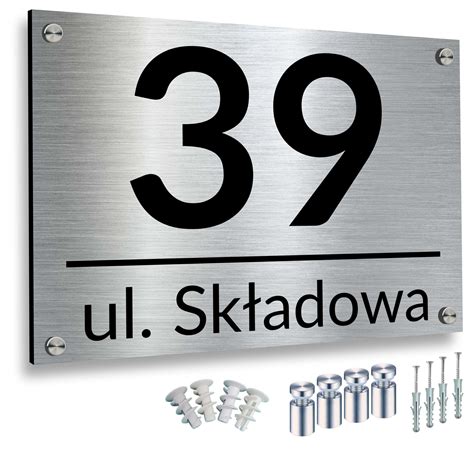 Tabliczka ADRESOWA ALUMINIOWA 40x30 DUŻA DYSTANSE TAB PER ALU A D DYS