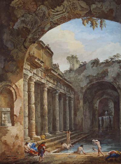 Ruins Of A Roman Bath By Charles Louis Cl Risseau Tumbex