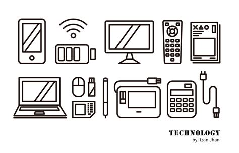 icons-technology | Drawing technology, Design art drawing, Drawings