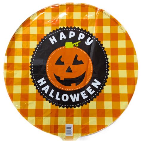 Globo Metalico Happy Halloween Calabaza Checkered De Halloween