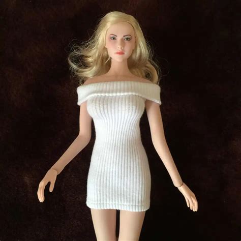 Estartek 16 Hand Made Female Sexy Off Shoulder One Piece Dress For 12 Phicen Jiaou Doll