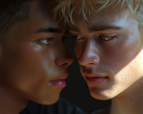 Romantic Gay Couple Sharing A Tender Kiss Embracing Love And Unity A Beautiful Expression Of