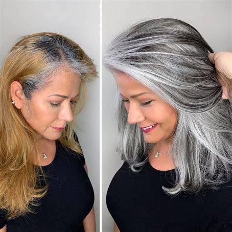 Convierte Las Canas De Sus Clientas En Increíbles Cambios De Look Gri Saç Beyaz Saç Saç