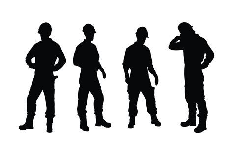 Construction Workers Silhouette Vector Graphic By Iftikharalam