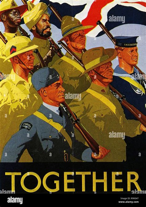 Together Vintage Canadian Propaganda Poster Stock Photo Alamy