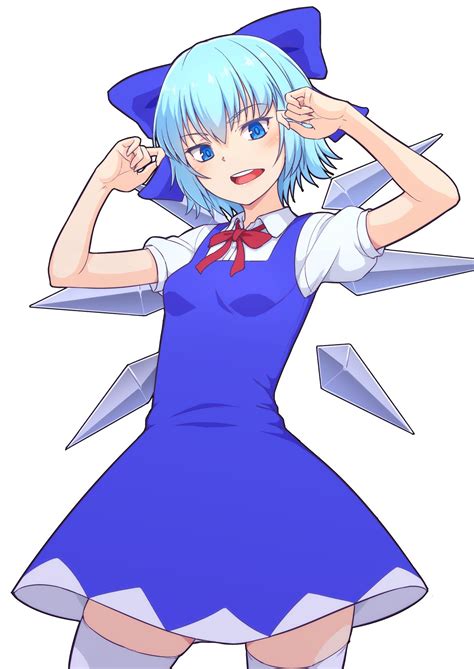 Safebooru 1girl Blue Bow Blue Dress Blue Eyes Bow Breasts Cirno