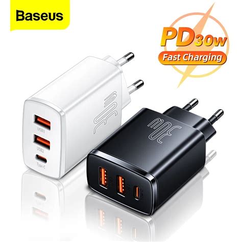 Baseus Cargador Usb Tipo C Pd De W Adaptador De Carga R Pida Qc