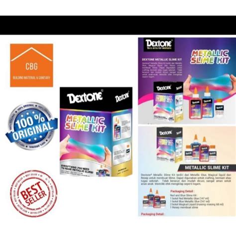 Jual Dextone Slime Kit Unicorn Rainbow Confetti Metallic Glow In The