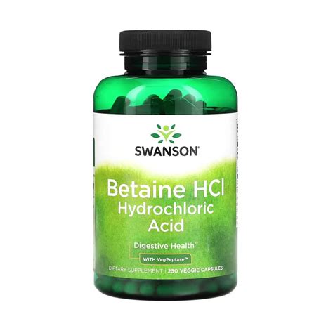 Betaine HCl With Pepsin 325 Mg Swanson 250 Capsule SW350