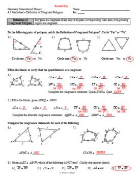 Congruent Polygons Amazing Race Game Worksheets Library