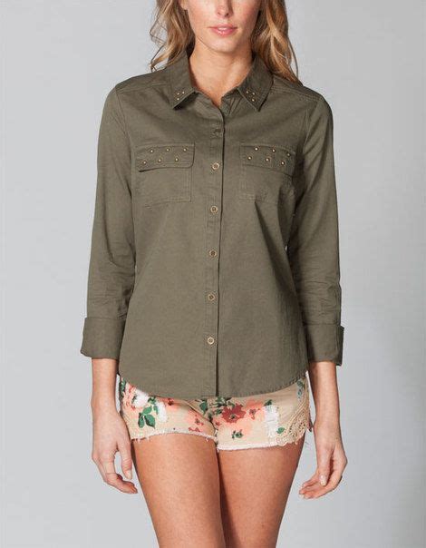 Full Tilt Womens Military Shirt Military Shirts Women Military