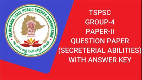 Tspsc Group Paper Ii Secretarial Abilities Tspsc Group