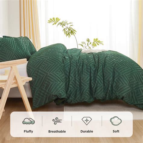 Litanika Emerald Green Queen Comforter Set 3 Pieces Dark Green Tufted