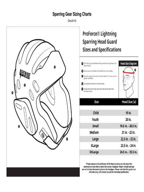 Sparring Gear Sizing Charts | PDF