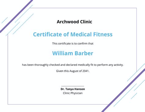 Free Medical Fitness Certificate Template Edit Online And Download