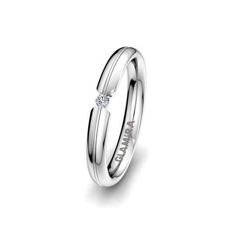 Compre Anillo De Boda Bright Nature Mm En K Oro Blanco Zirconia