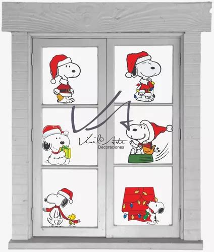 Adorno Decoracion Navideña Vinil Decorativo Navidad Snoopy