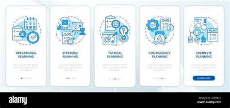 Types Of Plans Blue Onboarding Mobile App Screen Stock Vector Image