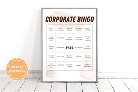 Corporate Jargon Bingo Office Wall Art Workplace Office Bingo - Etsy